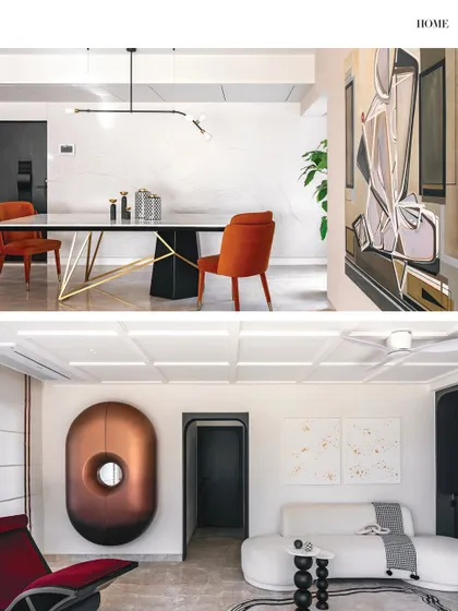 The feature spread inside Good Homes Magazine, showcasing the modern dining and living areas of the Evelyn penthouse. Seeing the project in print beautifully captures the artful details and cohesive design story.