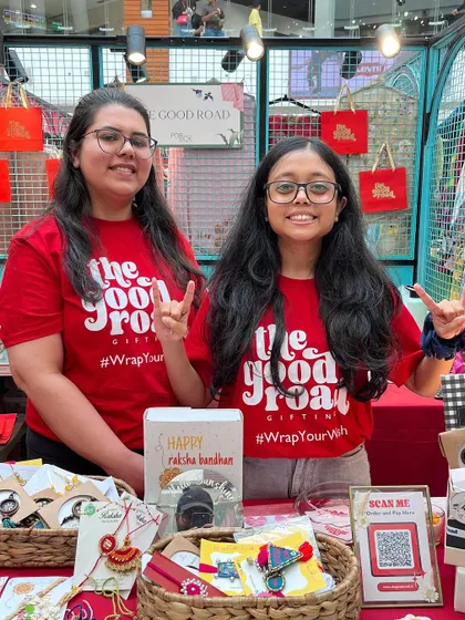 Our team rocking their matching red "The Good Road" t-shirts at our first pop-up event at Select CITYWALK.