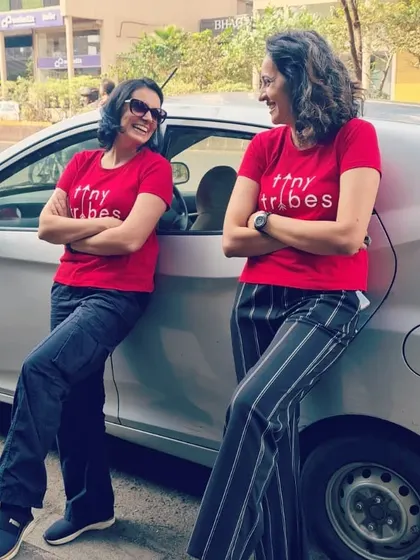 A fun, candid moment between Aman and me. Our partnership is built on a shared passion and years of experience, and we bring that synergy and joy to every aspect of Tiny Tribes.