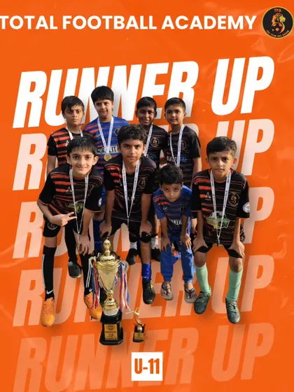 The U11 team celebrating their runner-up position at the Independence Day Cup 2024.