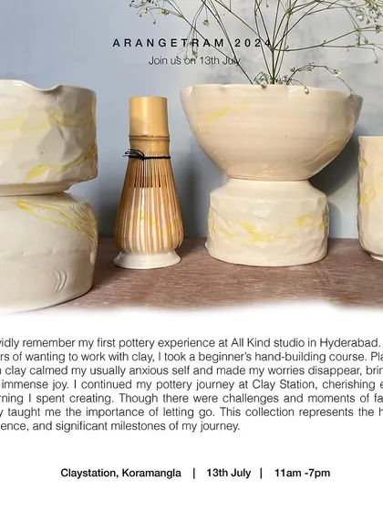 Meet Prasanna, who rediscovered her childhood fascination with pottery at Clay Station. Her Arangetram collection represents the hope, patience, and milestones of her journey, transforming stress into creative expression through beautifully crafted pieces.