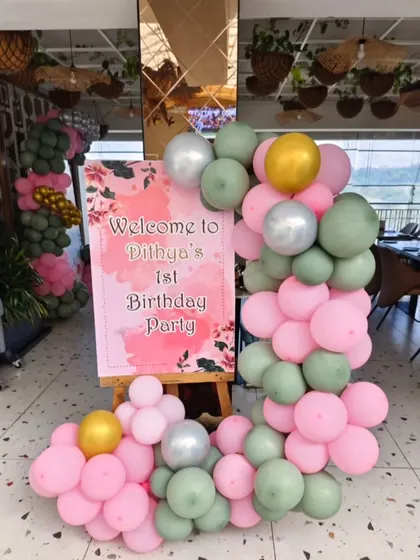 The welcome sign for the little princess party.