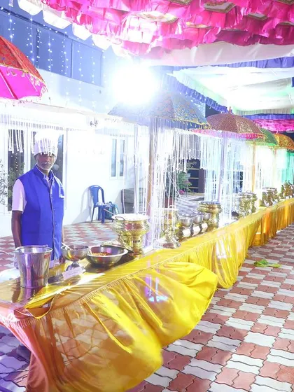 A view of our colorful and inviting outdoor buffet setup.