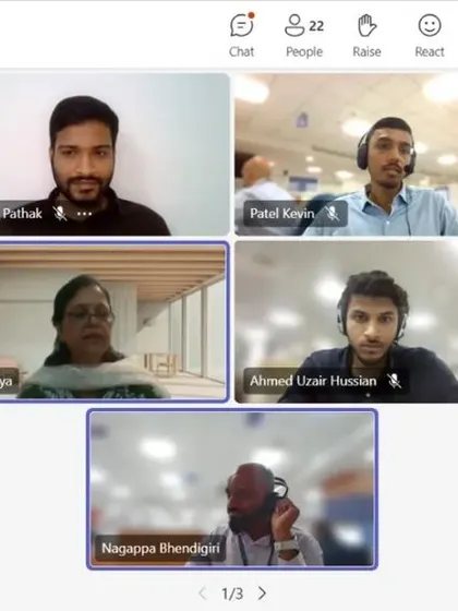 A glimpse into the focused learning environment of our virtual classroom. Participants from L&T are fully engaged in their French language training, connecting through our online platform.
