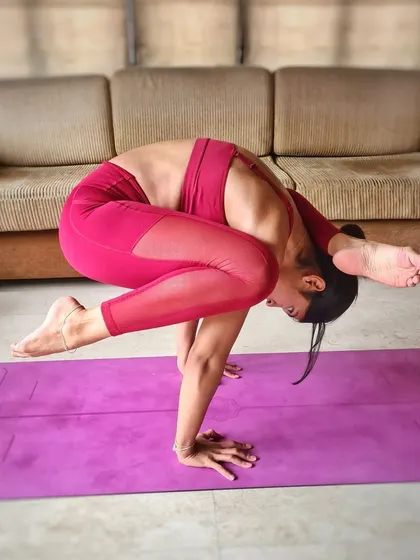 My journey to Eka Pada Sirsa Bakasana, or One-Legged Headstand Crow. It's a reminder that there is always more to learn, which keeps the practice exciting.