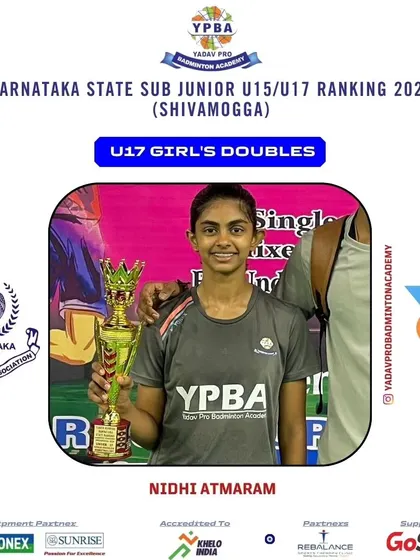 These posters highlight the consistent success of my junior and sub-junior players across various state-level tournaments in Karnataka, Tamil Nadu, and Assam, showcasing their achievements in singles and doubles categories.