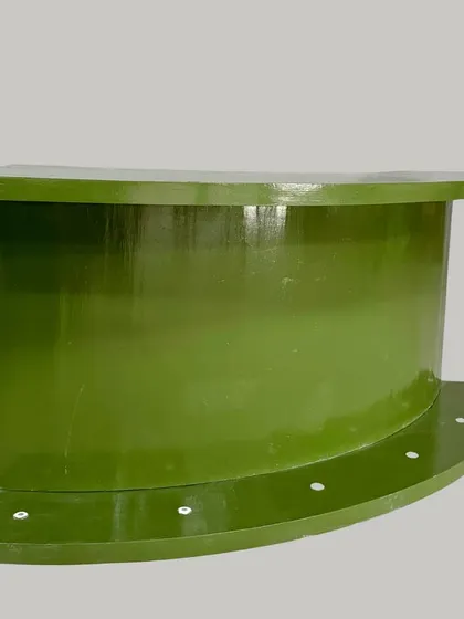 A side angle of the semi-arch bar counter, highlighting its smooth, curved design.