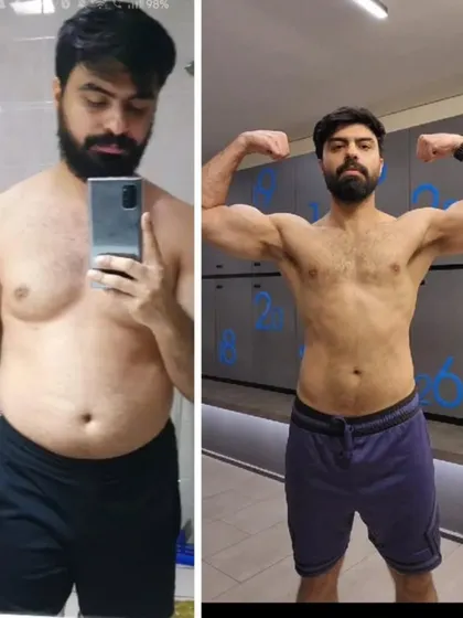 Hard work and dedication lead to big results. A look at my mentee's amazing transformation, showing significant fat loss and muscle definition. We're already planning to make the next year even bigger.