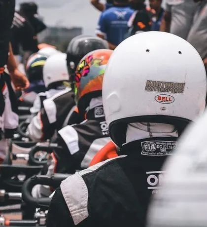 Drivers lined up on the grid, ready for the race.