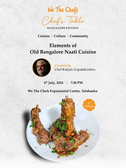 The poster for the 2nd edition of my Chef's Table in Bangalore, featuring my Bannur Lamb Riblets.