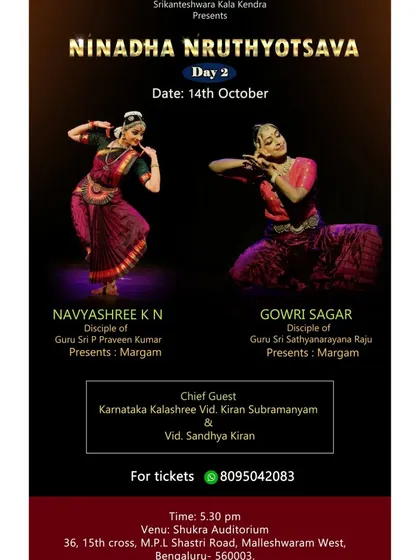 The poster for Day 2 of the Ninada Nruthyotsava, where I presented a traditional Margam.