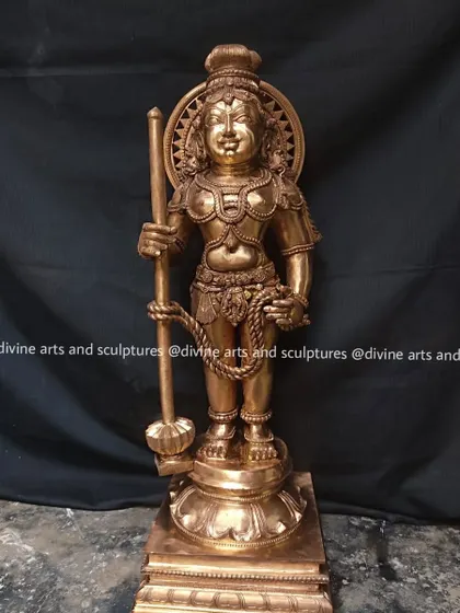 Another view of the large Udupi Krishna statue, showcasing the detailed ornamentation and the powerful yet gentle presence of the beloved god.