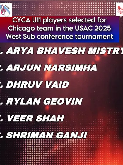 Celebrating the names of our U-11 players selected for the Chicago team. We believe in recognizing and nurturing talent from the earliest stages.