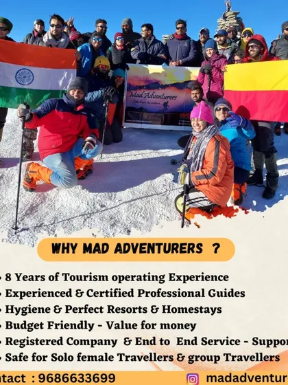 Another proud moment for our group at the Kedarkantha summit, with both the Indian and Karnataka flags.