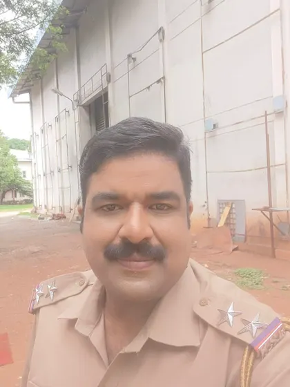 A selfie from Kanteerava Studio in my police uniform.