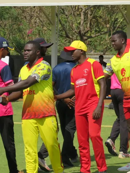 Another shot of the post-match handshakes with the Uganda National Team. We believe in playing hard on the field and showing respect off it.