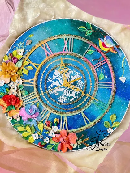 The full view of the large galaxy clock, a true statement piece of functional art.