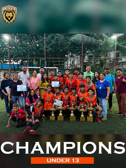 Our Under 13 champions, joined by their parents and coaches. We believe that support from family is a key part of a young athlete's success.