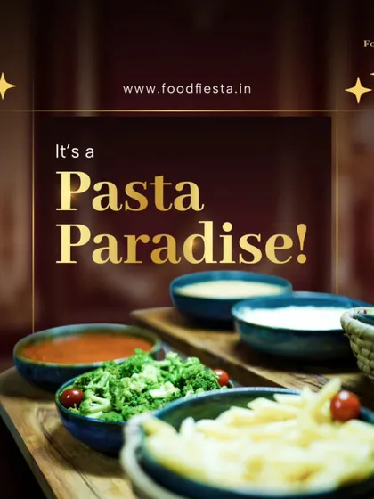 Welcome to my Pasta Paradise. I provide a complete do-it-yourself station with various pastas, sauces like arrabbiata and alfredo, and fresh toppings like broccoli and cherry tomatoes.