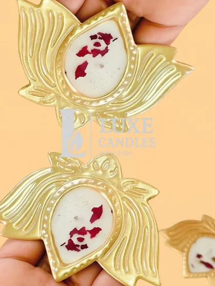 These golden lotus-shaped diya holders are a beautiful and traditional option for Diwali, perfect for holding small tealights.