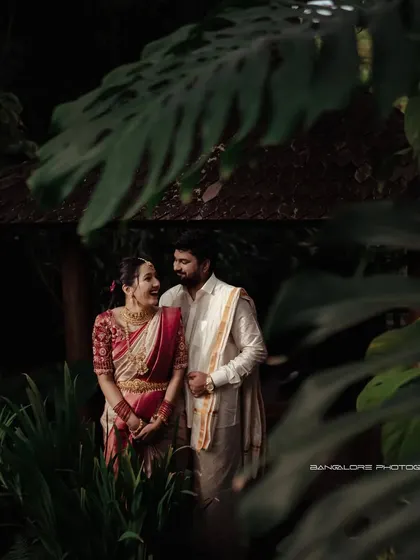 An extensive collection from a post-wedding shoot at the Livingreen Studio. Each image captures the couple's loving connection in a serene, natural environment.