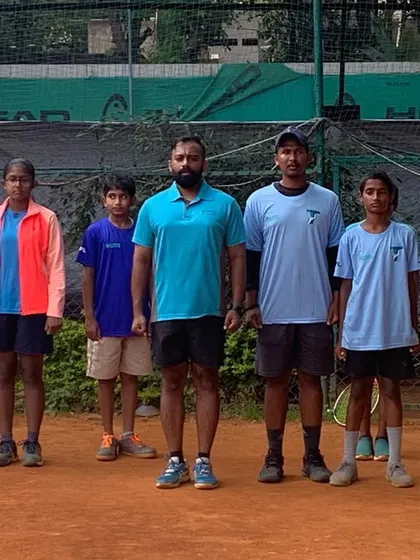 Our young players lined up and ready for their session. We instill discipline and focus while keeping the training environment supportive and fun.