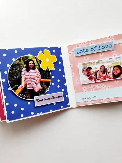 A simple and sweet page with photos and a "Lots of love" message.