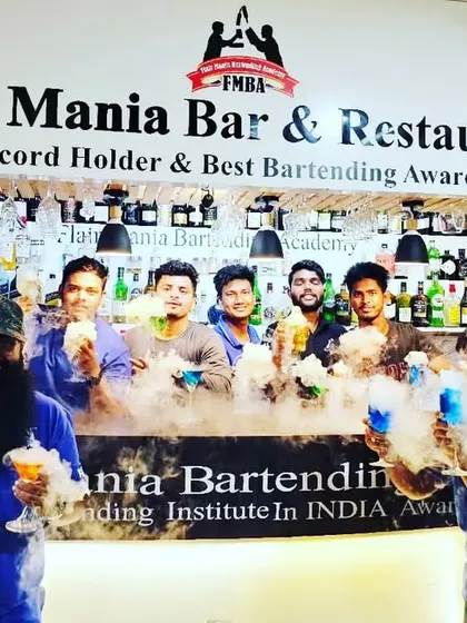 A group photo from one of our molecular mixology events, showcasing the fun and impressive results.