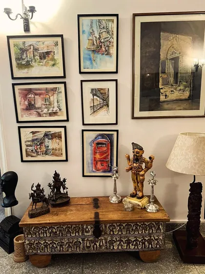 The greatest joy for me is seeing my art become a part of someone's home and story. A wonderful client shared this photo of her wall, which she calls 'Debo's wall'. It's filled with my paintings, and it means the world to me.
