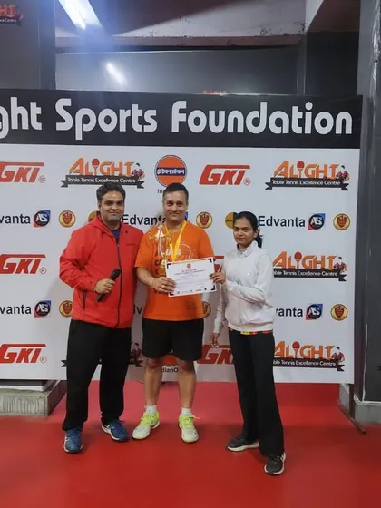 A moment of victory for a participant at the IndianOil Corporate Open. Every win is a result of hard work and dedication.