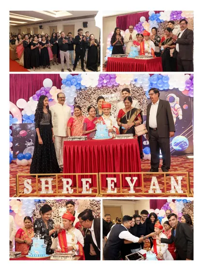 This collage shows the key moments from Shreeyan's 10th birthday party. You can see the group photos with friends and family, the cake-cutting ceremony, and the joyful interactions that make these events so special. I ensure all important memories are documented.