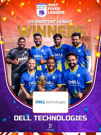 Dell Technologies, the inaugural winners of the D5 Shootout League. They proved to be the penalty kings, holding their nerve to take home the trophy.