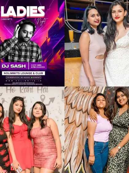 Another version of a Ladies' Night collage, highlighting the consistent fun and energy.