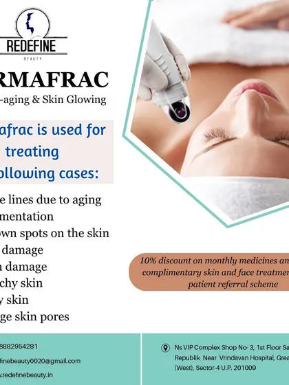 Dermafrac is an advanced anti-aging and skin-glowing treatment. It combines microneedling with the simultaneous infusion of serums to target concerns like fine lines, pigmentation, sun damage, and large pores.
