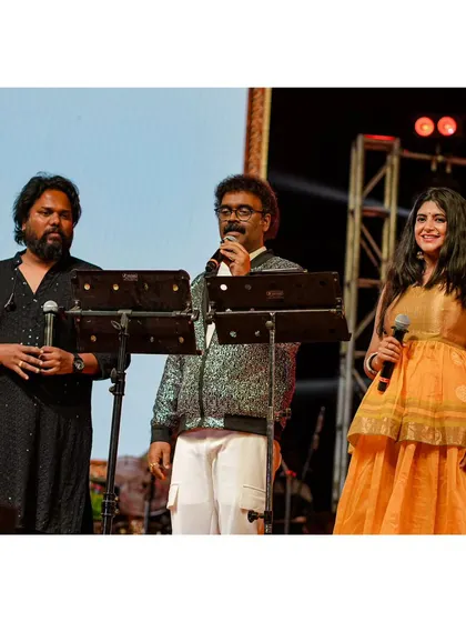 Sharing the stage with the legendary music director Harikrishna sir. Moments like these are a blessing, and I'm always learning from the amazing artists I get to collaborate with.