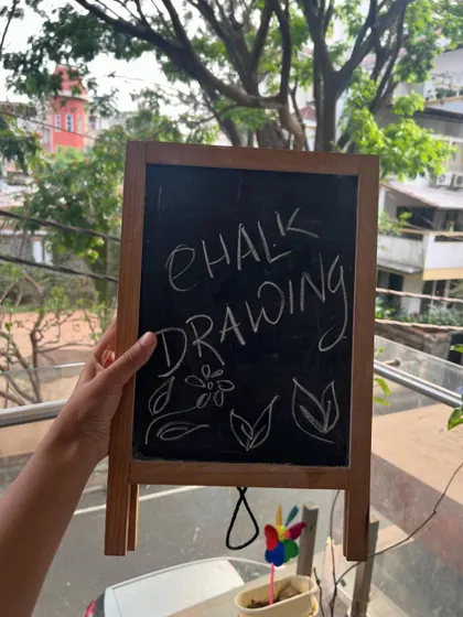 A simple prompt, "Chalk Drawing", leads to incredible art. This activity is great for exploring texture and light.