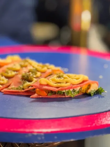 Inspired by the flavours of Lebanon. Our Druze Pita Wrap is a colourful and delicious creation, featuring thin, layered bread filled with fresh toppings and sauces.