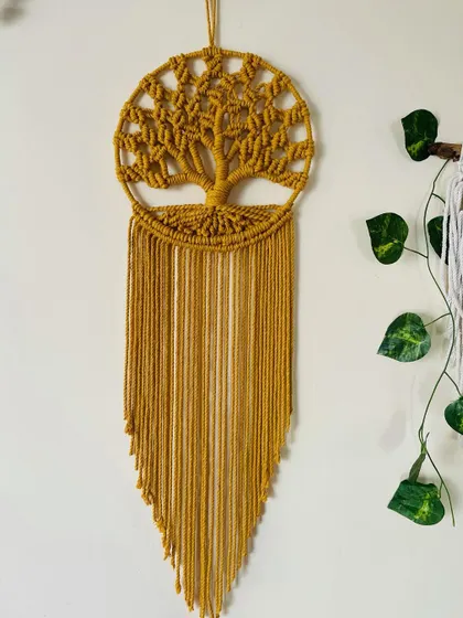 This Kalpavriksha is made in a beautiful mustard yellow. It's a 10x30 inch piece that can really brighten up a room. It's also available to order directly from my Amazon store.