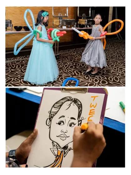 A duplicate image showcasing the fun and interactive entertainment options we offer, like balloon twisting and caricature art.
