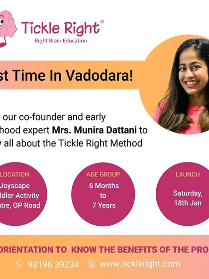 First time in Vadodara! We are so excited to launch our new center. Meet our co-founder, Mrs. Munira Dattani, and attend a free orientation to learn about the benefits of our program.
