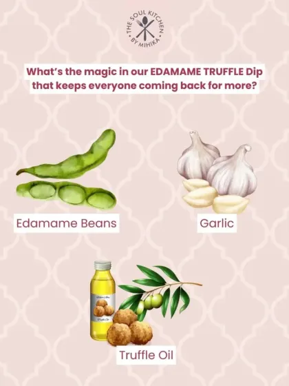The secret to our Edamame Truffle Dip is simple: high-quality ingredients. We use creamy edamame beans, fresh garlic, and luxurious truffle oil to create this fan favourite.
