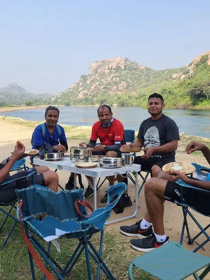 Some of the best moments happen off the bike. We love finding the perfect spot for a picnic with a view, sharing a meal and stories after a great ride. It's all about the community and connection.