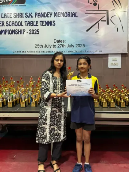 A proud moment for Yashmita Narayan, receiving her Silver Medal in the U-13 Girls category at the GBN Interschool Championship. Every medal represents hours of dedicated practice.