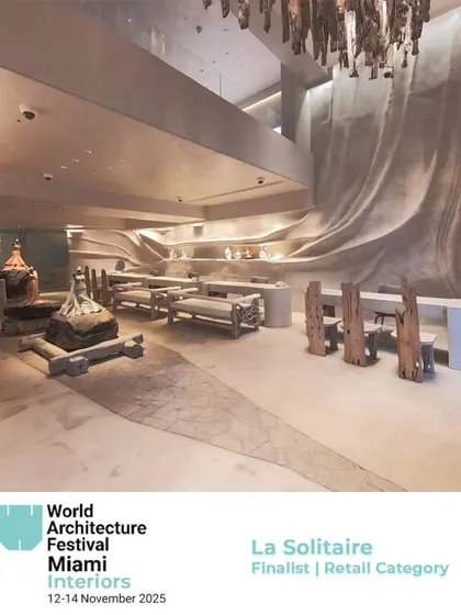 We were thrilled that La Solitaire was selected as a Finalist in the Retail Category at the World Architecture Festival Interiors. This recognition highlights our success in creating a retail space that is a true brand experience, carved with nature's rhythm.