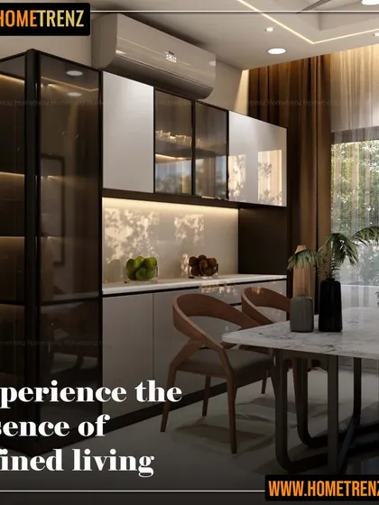 A similar crockery unit design, shown here as a 3D render, which helps clients visualize the final look and feel of their refined living space.