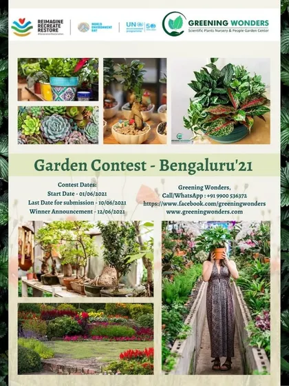To celebrate World Environment Day 2021, we hosted the Garden Contest Bengaluru '21. This poster details the categories and rules, encouraging our community to share their beautiful green spaces.