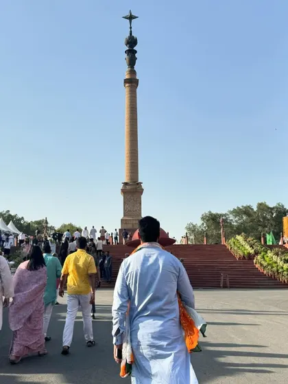 Walking towards the forecourt of Rashtrapati Bhawan for the oath ceremony. The atmosphere was electric, a powerful reminder of the democratic process I am sworn to uphold as a lawyer.