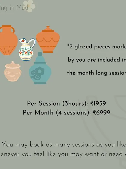 Details on pricing and what's included in our 'Blooming in Mud' art therapy sessions.