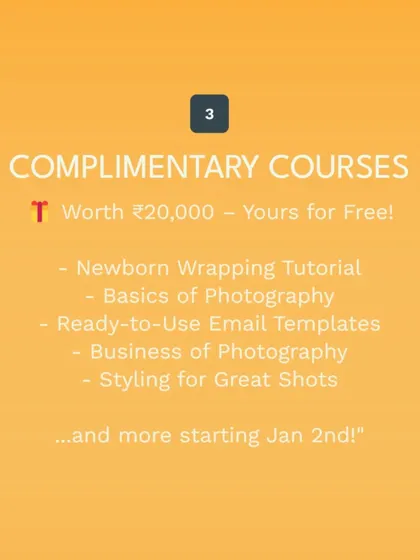 A list of complimentary courses worth ₹20,000 that are included for free with the Inner Circle membership.