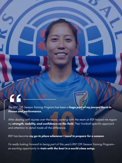 Indian football icon Bala Devi shares her experience with our Off-Season Training Program. Her testimonial underscores how our football-specific approach helps professional athletes regain strength, mobility, and confidence after dealing with injuries, making RSF her go-to place for season preparation.